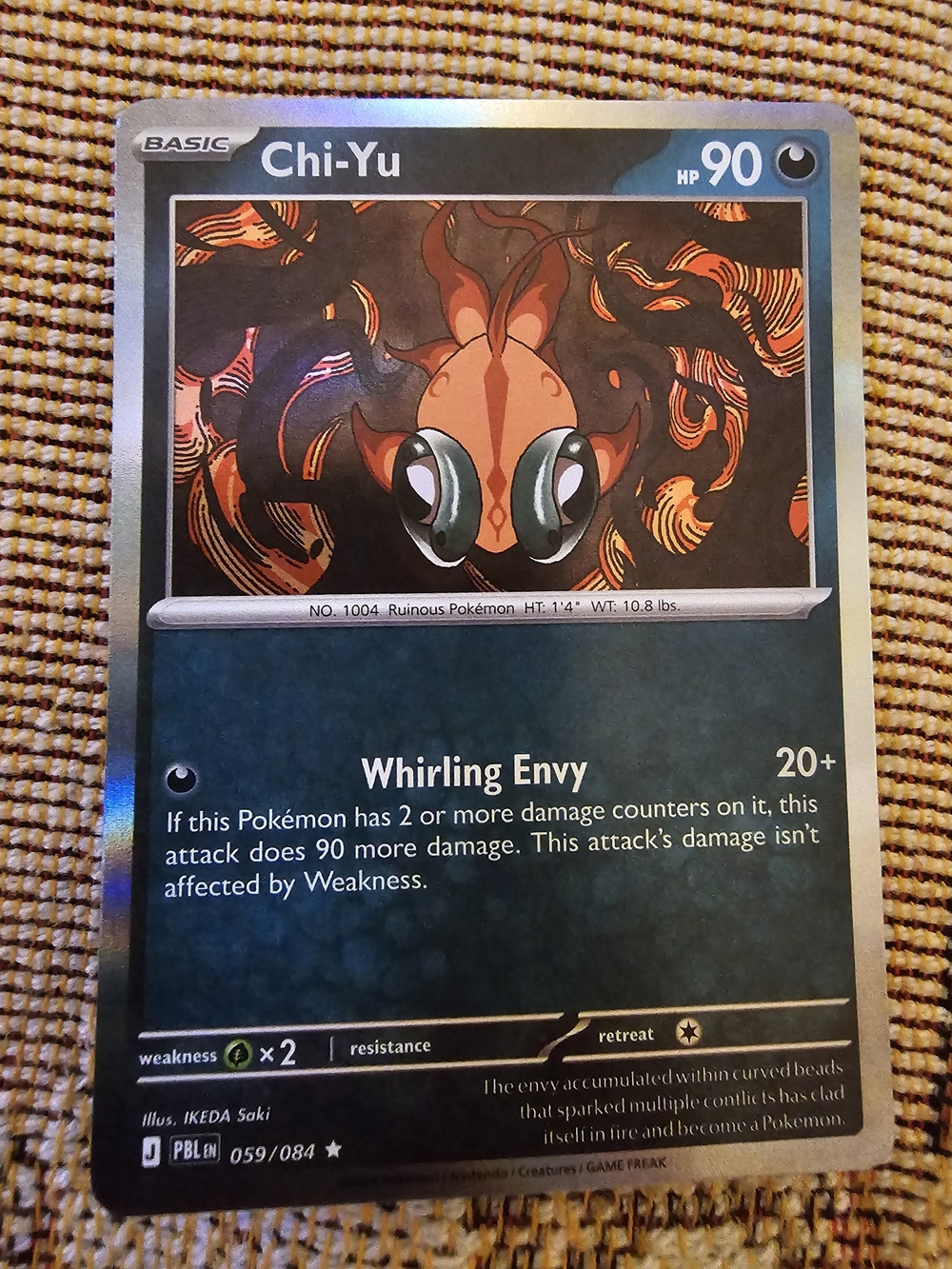 Chi-Yu (card number 059/084) rare card from the Pokémon TCG expansion set